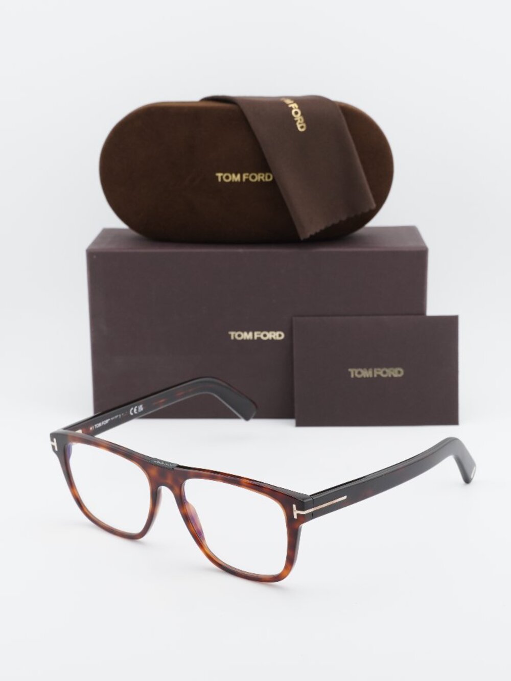 Tom Ford FT5902-B 054 Square Eyeglasses 54mm - Havana